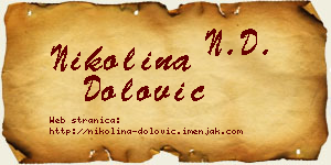 Nikolina Dolović vizit kartica